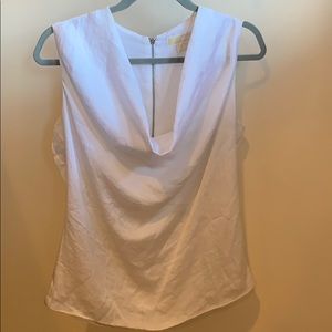Michael Kors White Cowl Neck Sleeveless Top
